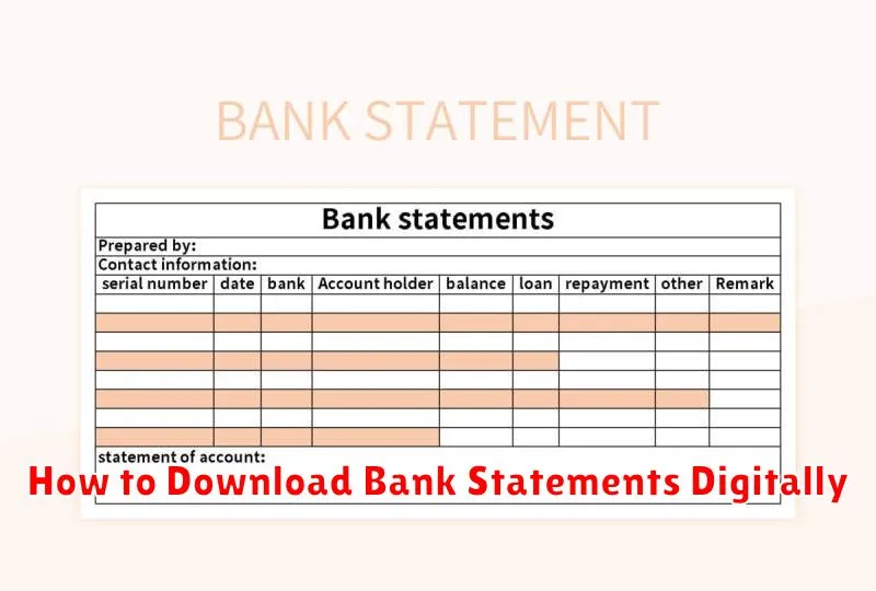 How to Download Bank Statements Digitally